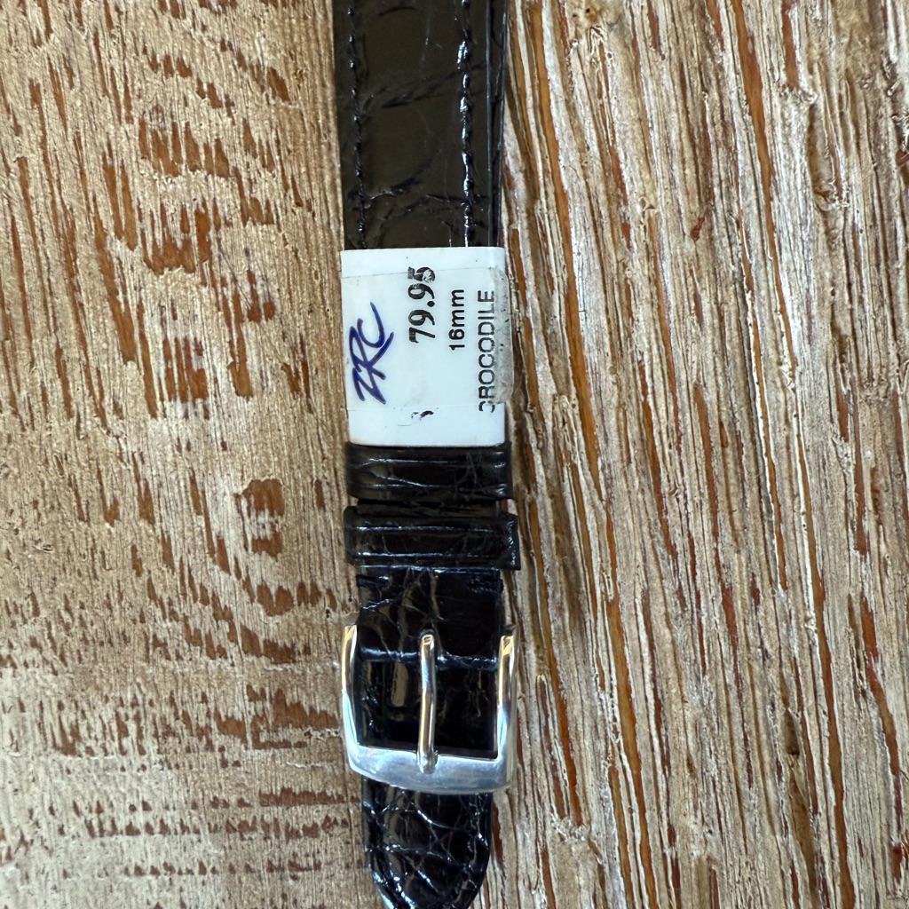 Nwt Black Crocodile Leather Watch Strap